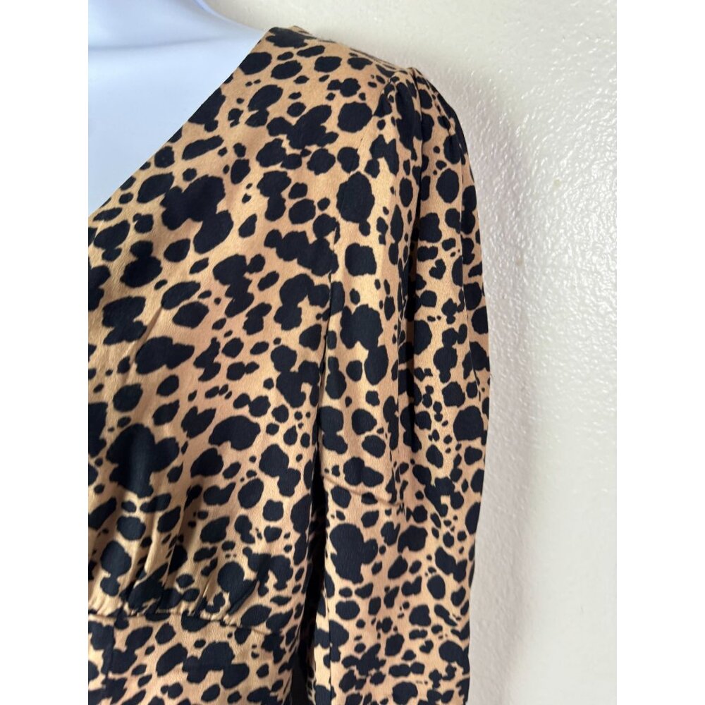 Reformation Leopard Button Front Long Sleeves Top… - image 11
